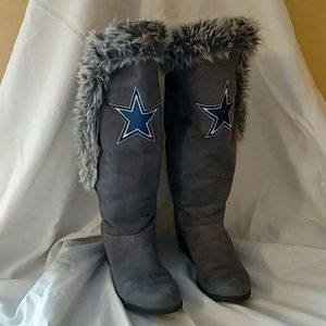 Dallas Cowboys Grey Suede Boots